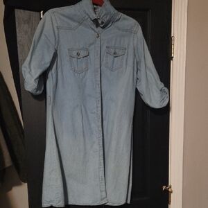 Light Blue Denim Shirt Dress